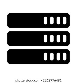 icono de servidor o logotipo símbolo de signo aislado ilustración vectorial - iconos vectoriales de estilo negro de alta calidad