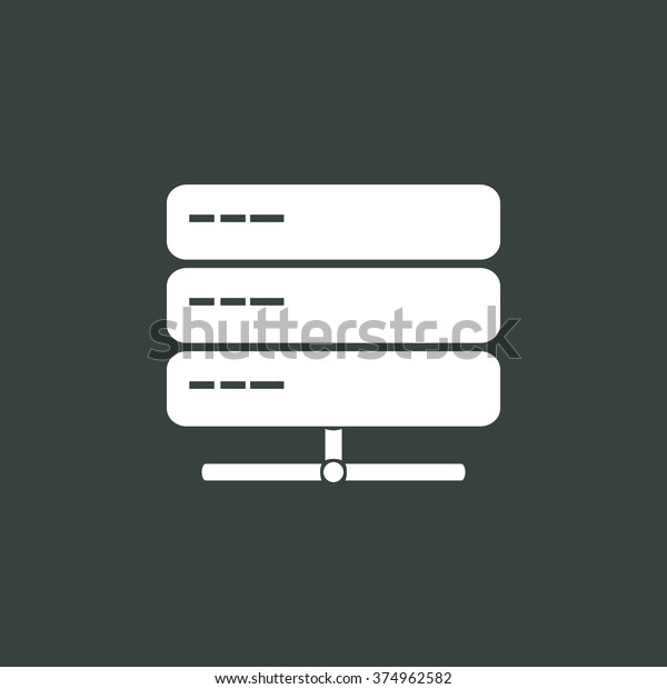 Server Icon On Dark Background White Stock Vector (Royalty Free ...