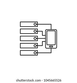 Server icon. Outline illustration of Server vector icon for web and advertising