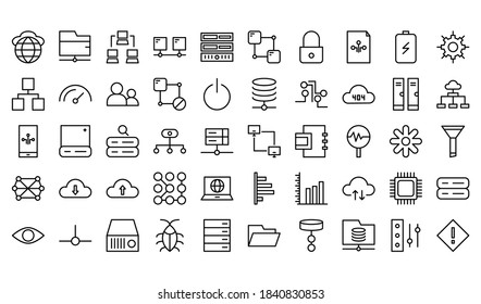 Server Icon Pack Icons Minimalist Concept Stock Vector (Royalty Free ...