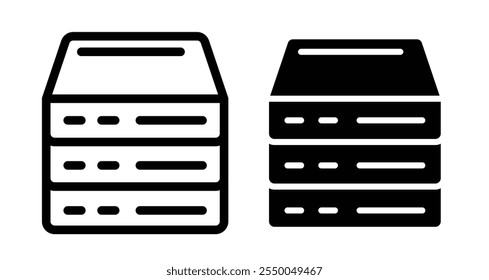 Server Icon set in black filled and line.