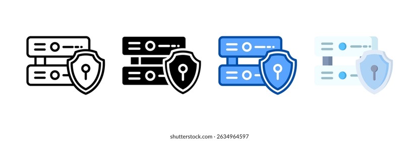 Server icon set bundle. Multi style icon collection perfect for websites, apps, and presentations. Simple vector icon collection