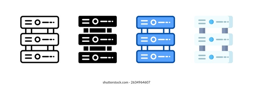 Server icon set bundle. Multi style icon collection perfect for websites, apps, and presentations. Simple vector icon collection
