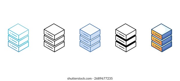 Server icon set multiple style collection