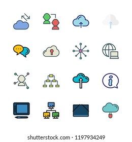 server icon set. vector set about data storage, technological, cloud computing and network icons set.