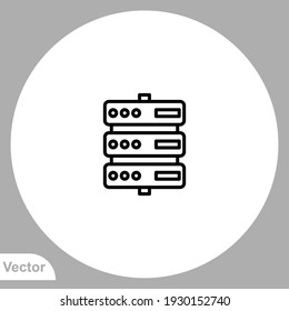 Vector de signo de icono de servidor,Símbolo, ilustración de logotipo para web y móvil