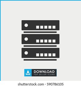 server icon. Simple filled server icon. On white background.