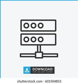 server icon. simple outline server vector icon. on white background.