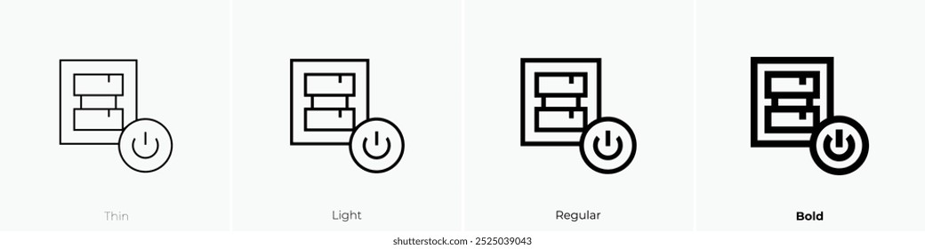 server icon. Thin, Light Regular And Bold style design isolated on white background