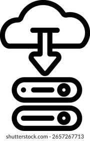 ícone do servidor. Design De Estilo Linear Fino Isolado Em Plano De Fundo Branco