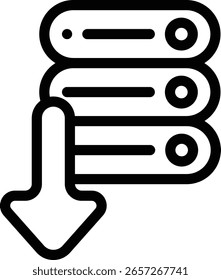 server icon. Thin Linear Style Design Isolated On White Background