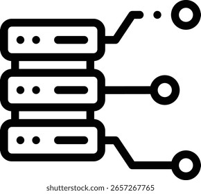 server icon. Thin Linear Style Design Isolated On White Background