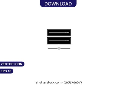 Server  icon in trendy flat style isolated on white background vector illustration