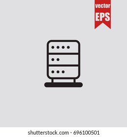 Server icon in trendy isolated on grey background.Vector illustration.
