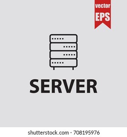 Server icon in trendy isolated on grey background.Vector illustration.