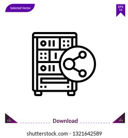 server icon vector . Best modern, simple, isolated, application ,network-sharing icon , logo, flat icon for website design or mobile applications, UI / UX design vector format