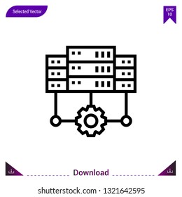 server icon vector . Best modern, simple, isolated, application ,network-sharing icon , logo, flat icon for website design or mobile applications, UI / UX design vector format