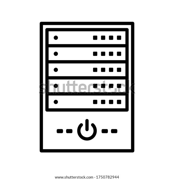 サーバーアイコンのベクター画像 白い背景にデータアイコン ストレージとクラウドのアイコン データベース ロック ネットワークのアイコン ベクターイラスト 編集可能な のベクター画像素材 ロイヤリティフリー