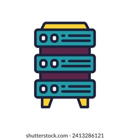 server icon. vector filled color icon for your website, mobile, presentation, and logo design.
