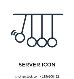 Server icon vector isolated on white background, Server transparent sign , thin symbol or stroke element design in outline style