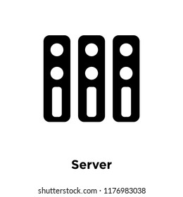 Server icon vector isolated on white background, logo concept of Server sign on transparent background, filled black symbol