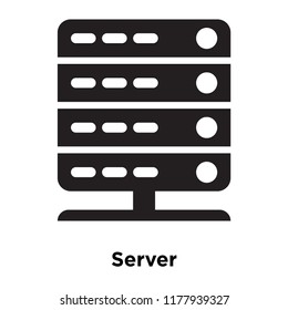 Server icon vector isolated on white background, logo concept of Server sign on transparent background, filled black symbol