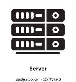 Server icon vector isolated on white background, logo concept of Server sign on transparent background, filled black symbol