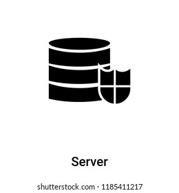 Server icon vector isolated on white background, logo concept of Server sign on transparent background, filled black symbol