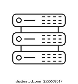 Server icon vector isolated on white background.