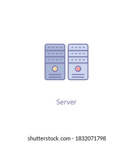 Server icon in vector. Logotype