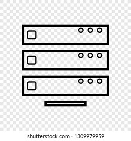 Server icon vector on transprent grid