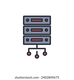 Server icon. vector.Editable stroke.linear style sign for use web design,logo.Symbol illustration.