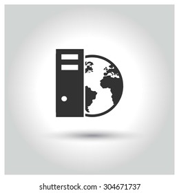 Server icon. web buttons. vector illustration. Flat design style