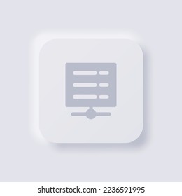 Server icon, White Neumorphism soft UI Design for Web design, Application UI and more, Button, Vector.