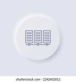 Server icon, White Neumorphism soft UI Design for Web design, Application UI and more, Button, Vector.