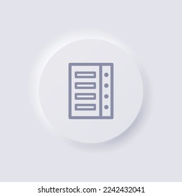 Server icon, White Neumorphism soft UI Design for Web design, Application UI and more, Button, Vector.