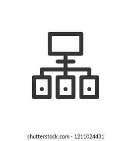 Server icon-network, hosting ,database vector line icon, linear pictogram,