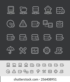 Server Icons // Black Line Series -- EPS 10+ Contain Transparencies