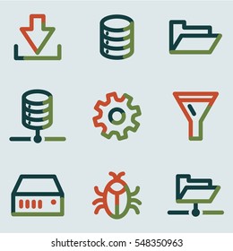 Iconos de servidor, serie de contorno de color