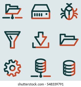 Server icons, light blue contour