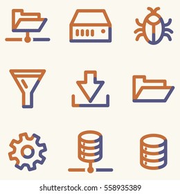 Server icons, light blue contour