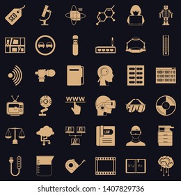 Server icons set. Simple style of 36 server vector icons for web for any design