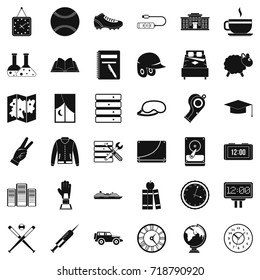 Server icons set. Simple style of 36 server vector icons for web isolated on white background