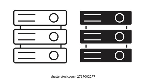 Server icons, vector symbols. filled flat sign