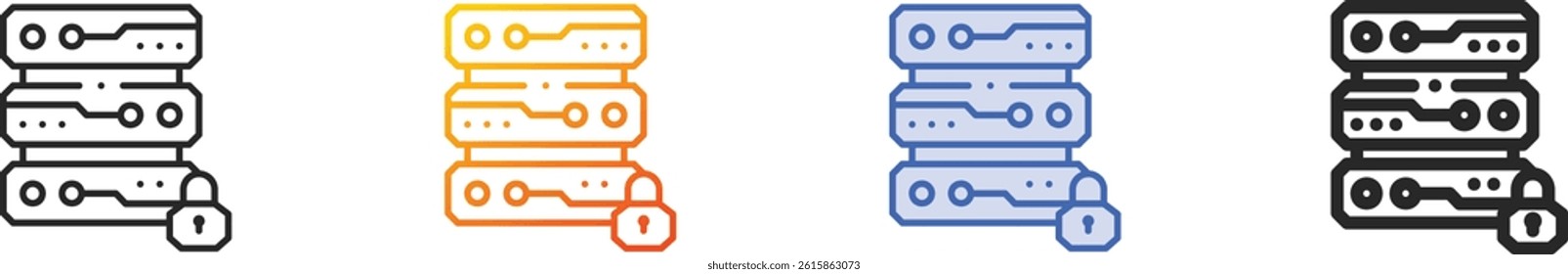 server icon.Thin Linear, Gradient, Blue Stroke and bold Style Design Isolated On White Background