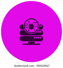 Server is infected by malware with virus vector  icon