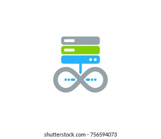 Server Infinity Icon Logo Design Element