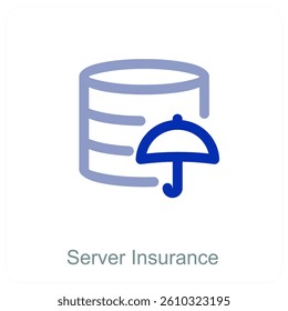 Server Insurance and technology icon concept