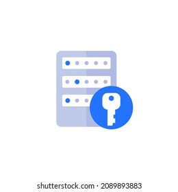 server and a key, access control vector icon