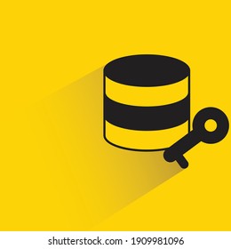 server and key drop shadow on yellow background